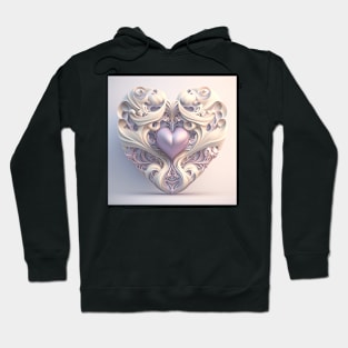 A Fractal Design in A Heart Motif Hoodie